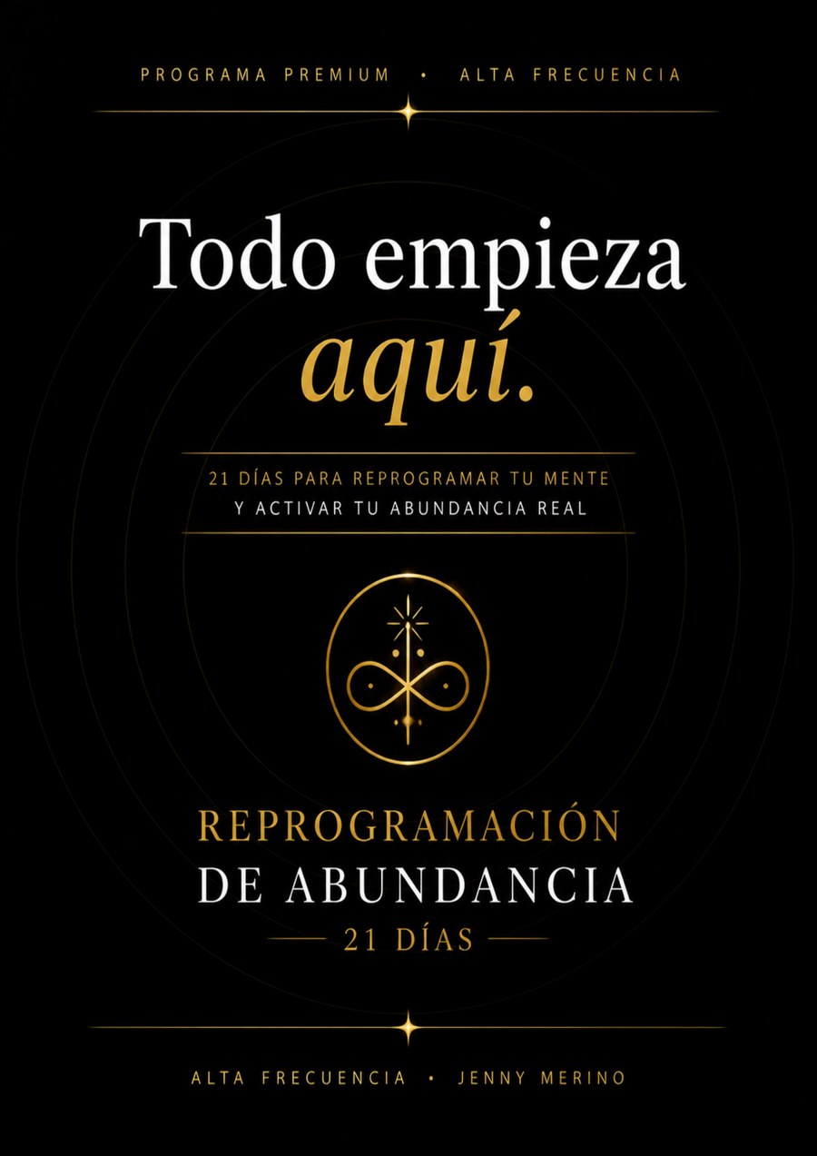 Portada oficial de Reprogramación de Abundancia — 21 días, programa premium de Alta Frecuencia